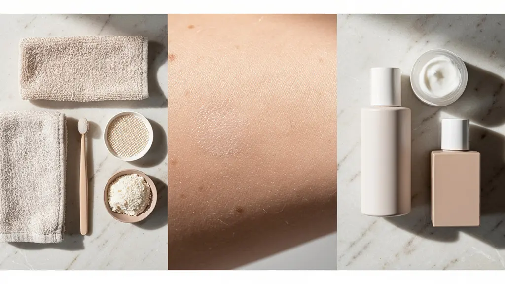 Calendrier visuel montrant les étapes du gommage avant et après épilation