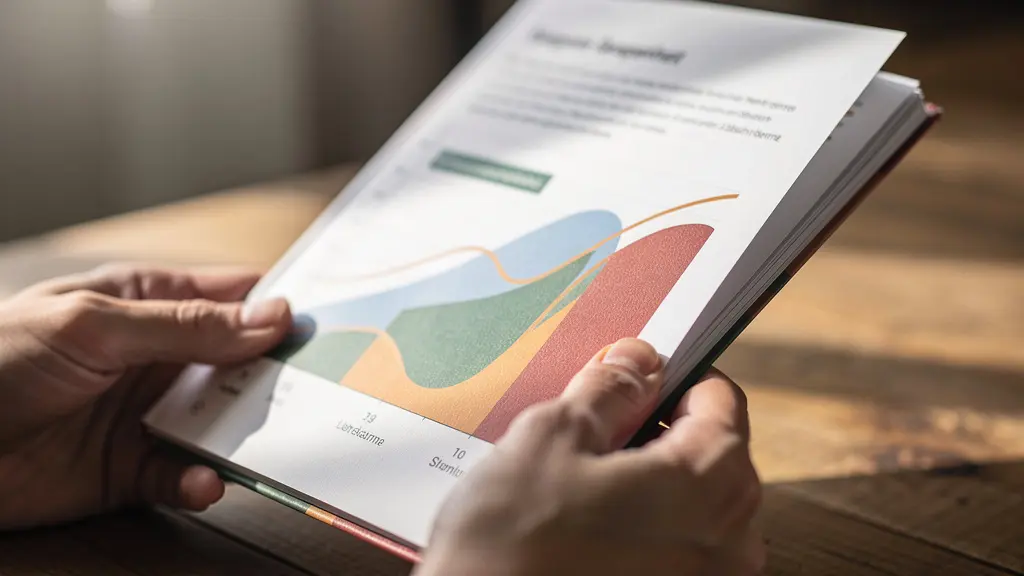 Gros plan sur des mains tenant un carnet de santé avec des courbes de croissance colorées