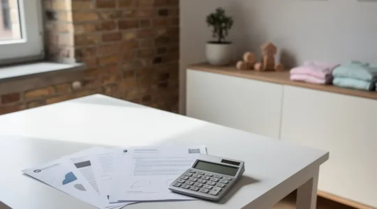 Comparaison des avantages bébé des mutuelles belges avec documents et calculette sur bureau moderne