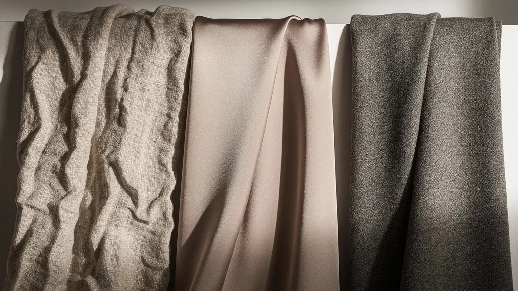 Détail de différents tissus professionnels montrant leurs textures
