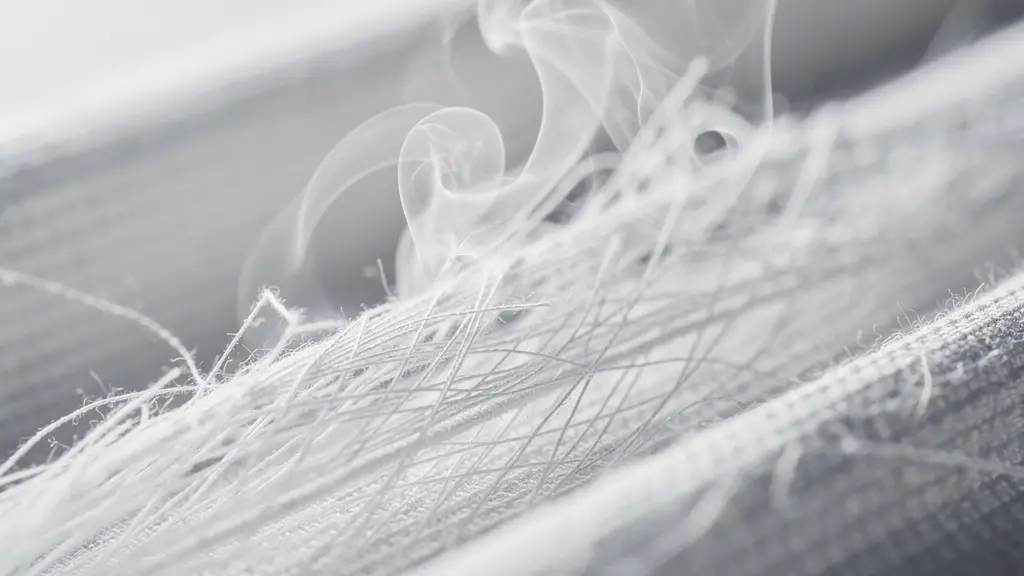 Détail macro d'un textile parfaitement repassé avec vapeur et texture visible