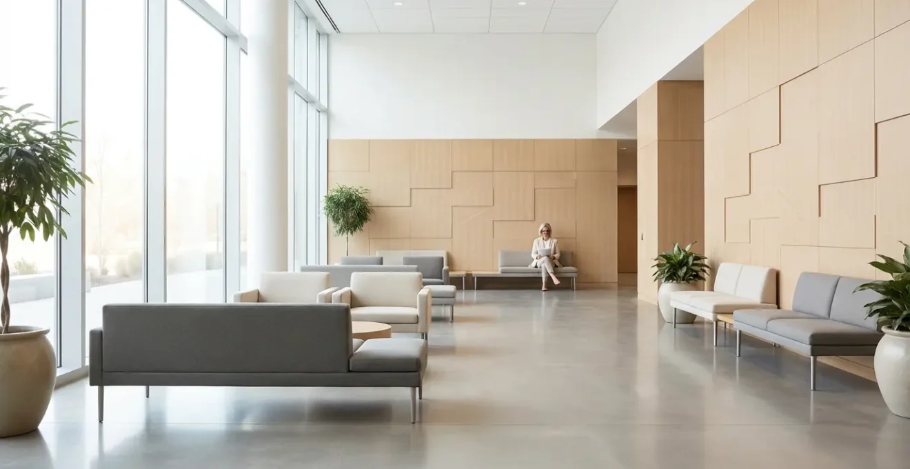 Environnement moderne de centre de dépistage avec ambiance rassurante