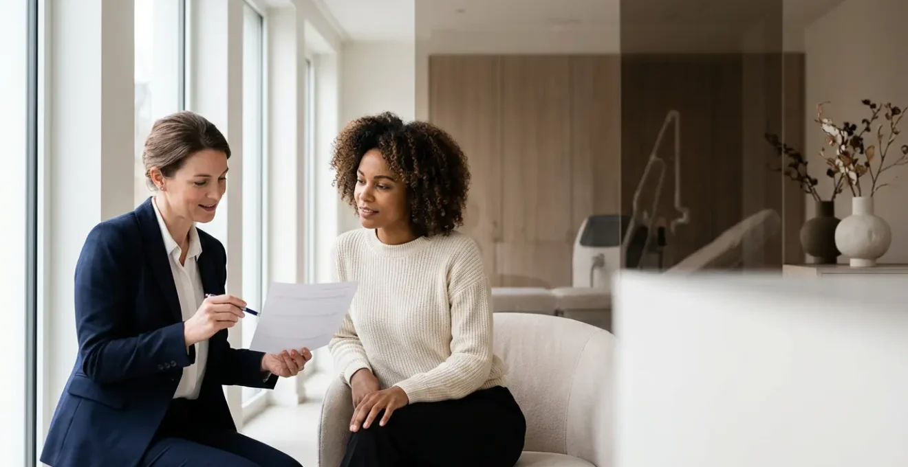 Patiente lors d'une consultation de médecine esthétique en Belgique avec un médecin qualifié
