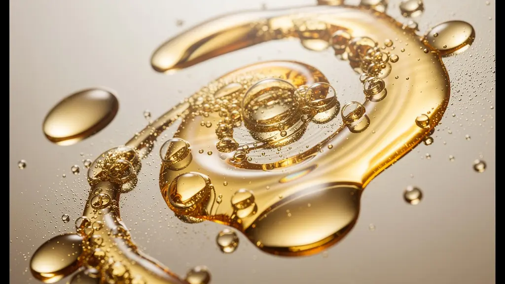 Texture de sérum vitamine C en gros plan avec effet lumineux